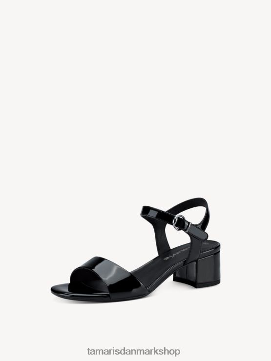 Tamaris Kvinder sandal med hæl - sort/sort patent XVXV8T631 sko