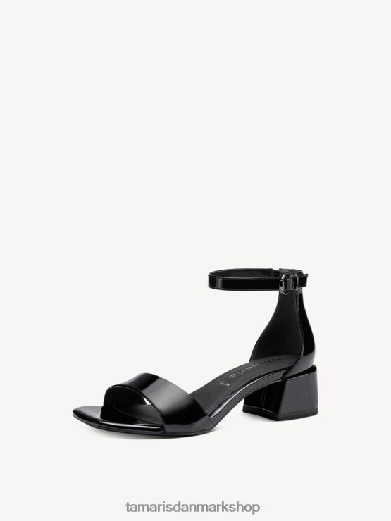 Tamaris Kvinder sandal med hæl - sort/sort patent XVXV8T847 sko