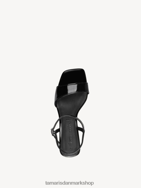 Tamaris Kvinder sandal med hæl - sort/sort patent XVXV8T848 sko