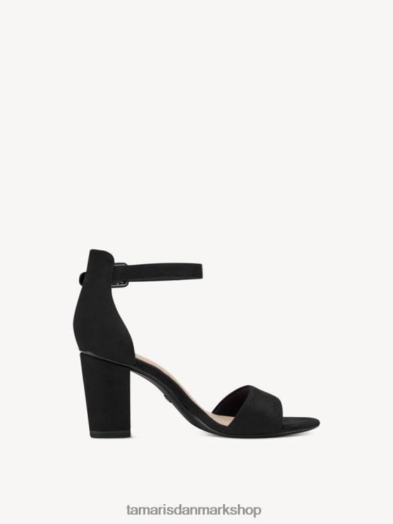 Tamaris Kvinder sandal med hæl - sort/sort ruskind XVXV8T490 sko