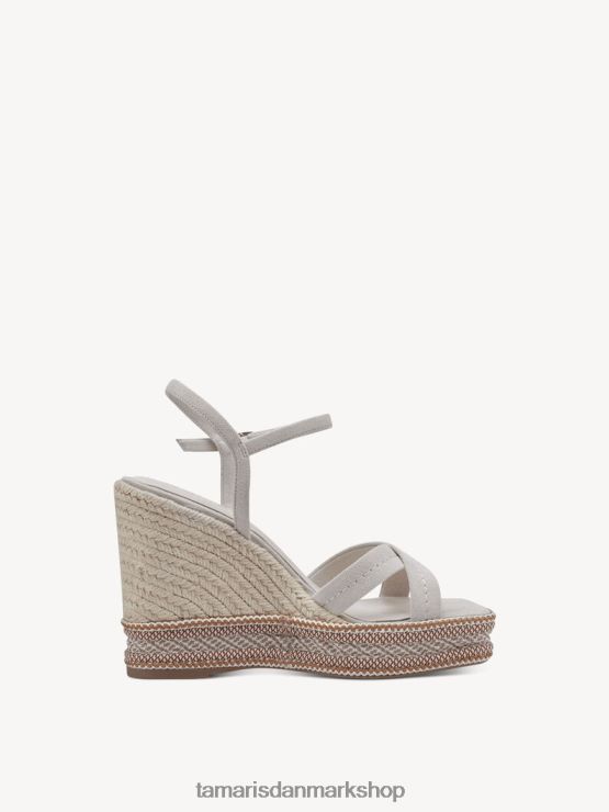 Tamaris Kvinder sandal med hæle i læder - beige/elfenben XVXV8T1252 sko