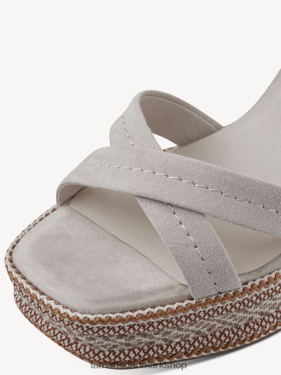 Tamaris Kvinder sandal med hæle i læder - beige/elfenben XVXV8T1252 sko