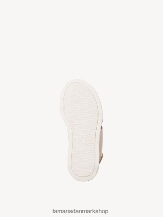 Tamaris Kvinder sandal med hæle i læder - beige/elfenben XVXV8T1475 sko