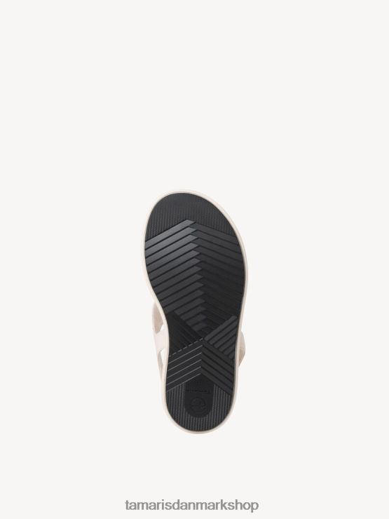 Tamaris Kvinder sandal med hæle i læder - beige/elfenben XVXV8T2339 sko
