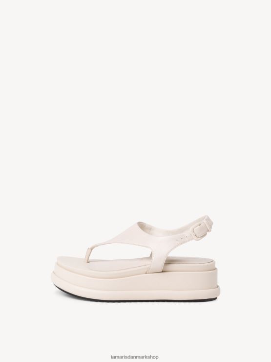 Tamaris Kvinder sandal med hæle i læder - beige/elfenben XVXV8T2339 sko