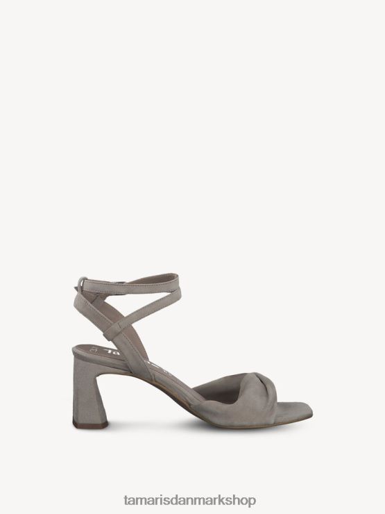 Tamaris Kvinder sandal med hæle i læder - beige/elfenben XVXV8T2353 sko