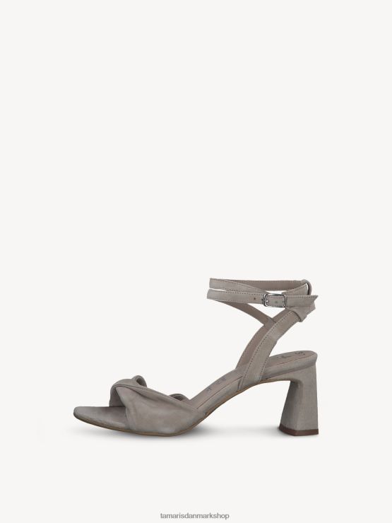 Tamaris Kvinder sandal med hæle i læder - beige/elfenben XVXV8T2353 sko