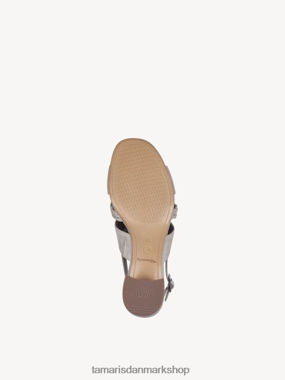 Tamaris Kvinder sandal med hæle i læder - beige/taupe ruskind XVXV8T1604 sko