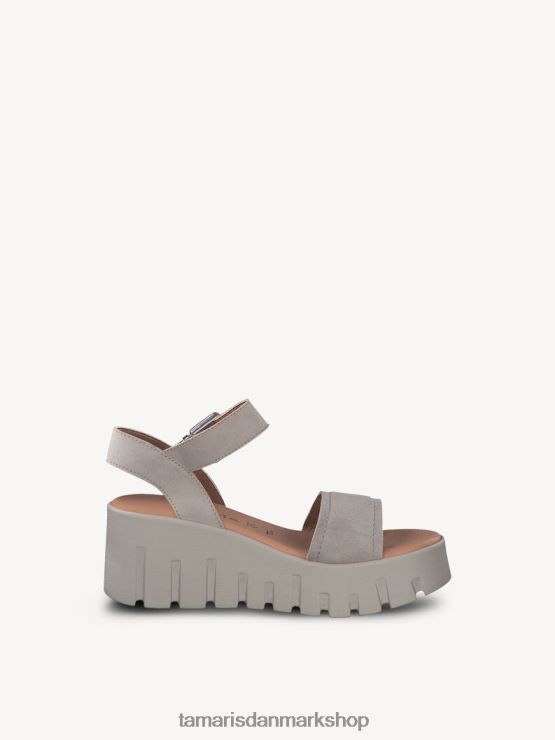 Tamaris Kvinder sandal med hæle i læder - beige/taupe ruskind XVXV8T2000 sko