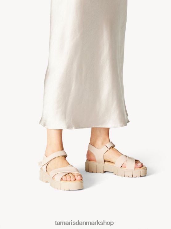 Tamaris Kvinder sandal med hæle i læder - brun/antilope nubuc XVXV8T1802 sko
