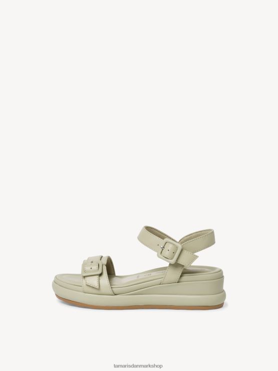 Tamaris Kvinder sandal med hæle i læder - grøn/salvie XVXV8T174 sko