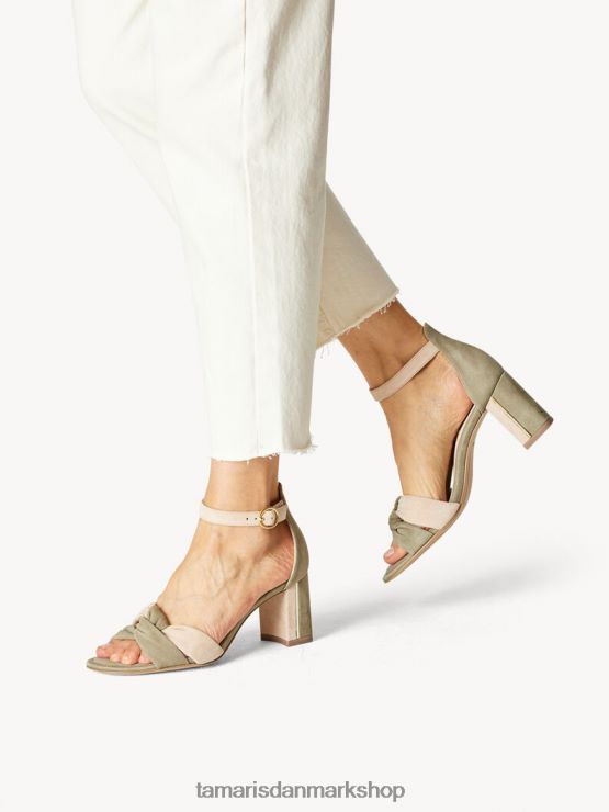 Tamaris Kvinder sandal med hæle i læder - grøn/salvie XVXV8T562 sko