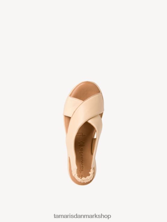 Tamaris Kvinder sandal med hæle i læder - gul/blød citron XVXV8T1045 sko