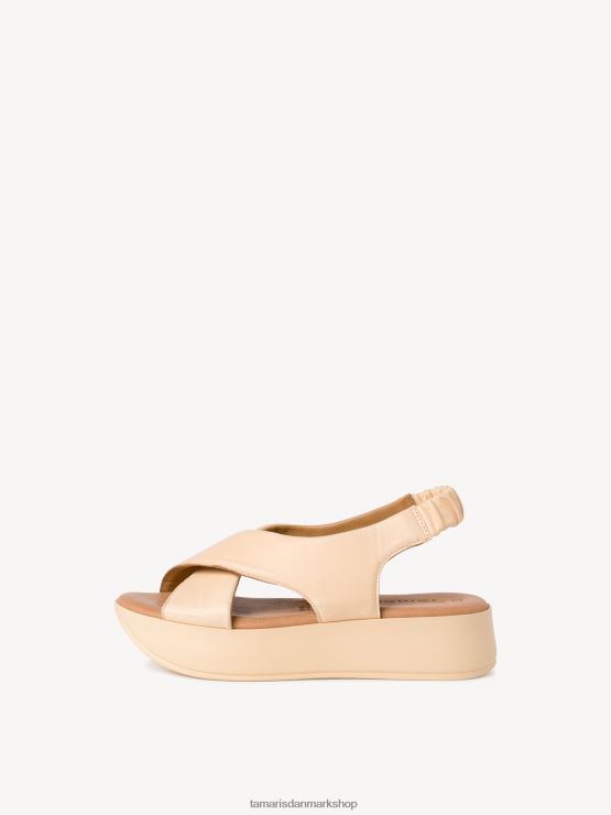 Tamaris Kvinder sandal med hæle i læder - gul/blød citron XVXV8T1045 sko