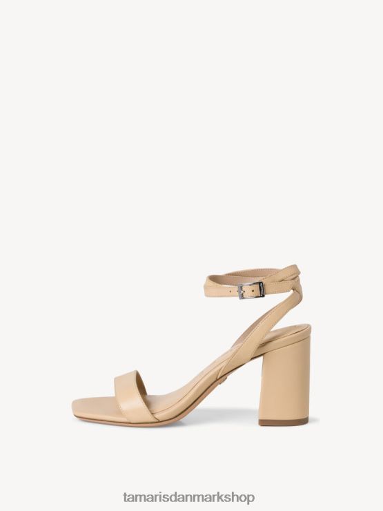 Tamaris Kvinder sandal med hæle i læder - gul/blød citron XVXV8T2345 sko