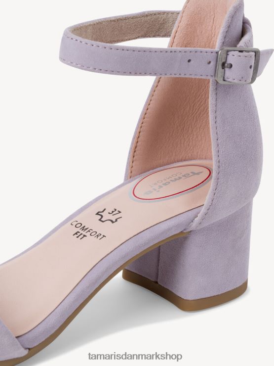 Tamaris Kvinder sandal med hæle i læder - lilla/lavendel XVXV8T2128 sko