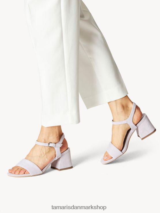 Tamaris Kvinder sandal med hæle i læder - lilla/lavendel XVXV8T62 sko