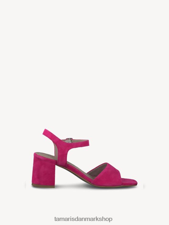 Tamaris Kvinder sandal med hæle i læder - pink/fuxia ruskind XVXV8T1348 sko