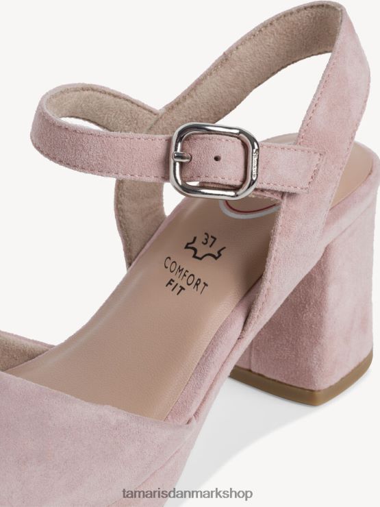 Tamaris Kvinder sandal med hæle i læder - rosa XVXV8T491 sko