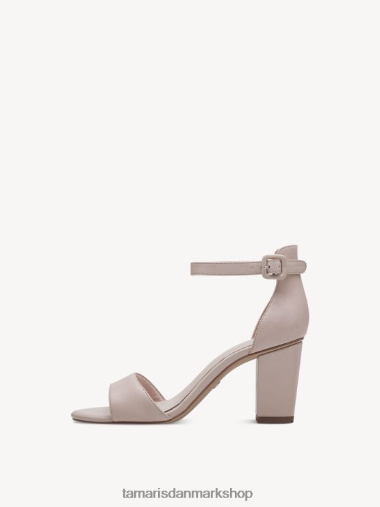 Tamaris Kvinder sandal med hæle i læder - rose/pudder XVXV8T1168 sko