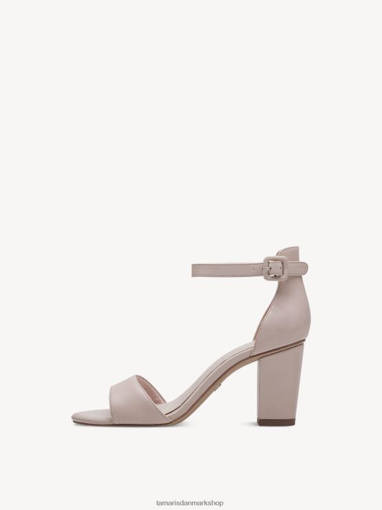 Tamaris Kvinder sandal med hæle i læder - rose/pudder XVXV8T1168 sko