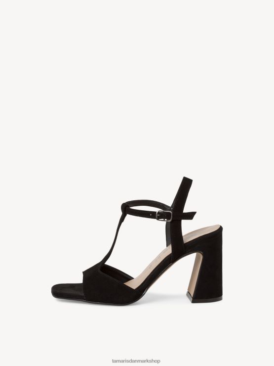 Tamaris Kvinder sandal med hæle i læder - sort XVXV8T1108 sko
