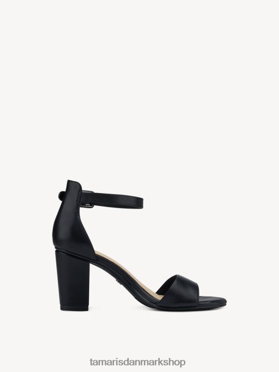 Tamaris Kvinder sandal med hæle i læder - sort XVXV8T1109 sko
