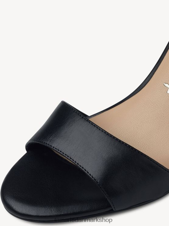 Tamaris Kvinder sandal med hæle i læder - sort XVXV8T1109 sko