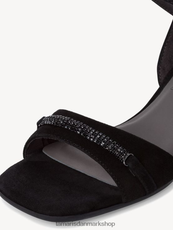 Tamaris Kvinder sandal med hæle i læder - sort XVXV8T1133 sko