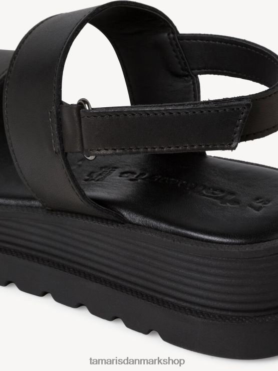 Tamaris Kvinder sandal med hæle i læder - sort XVXV8T1434 sko