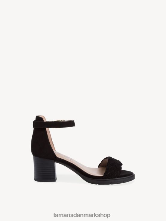 Tamaris Kvinder sandal med hæle i læder - sort XVXV8T1483 sko
