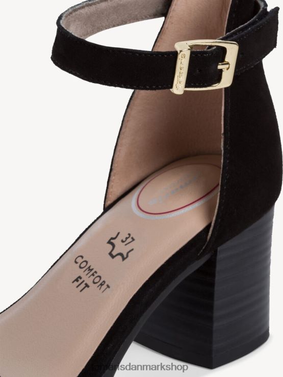 Tamaris Kvinder sandal med hæle i læder - sort XVXV8T1483 sko