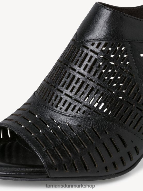 Tamaris Kvinder sandal med hæle i læder - sort XVXV8T1667 sko