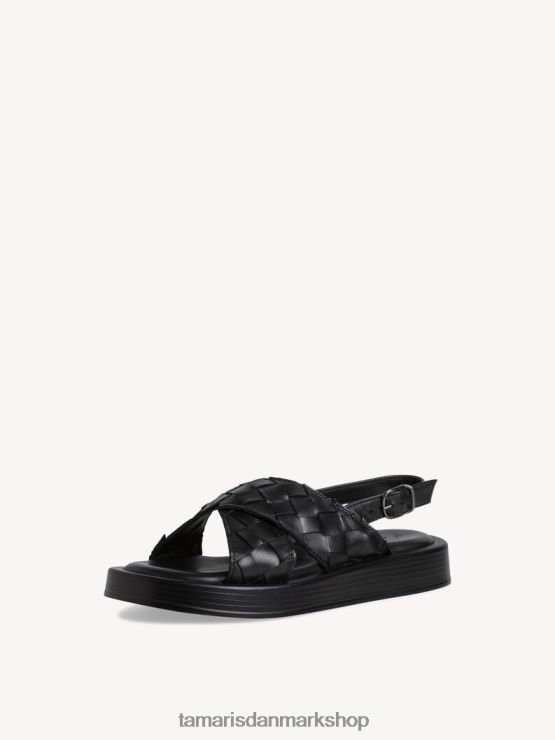 Tamaris Kvinder sandal med hæle i læder - sort XVXV8T1793 sko