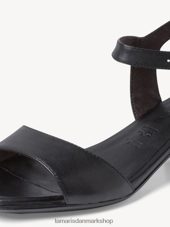 Tamaris Kvinder sandal med hæle i læder - sort XVXV8T1978 sko