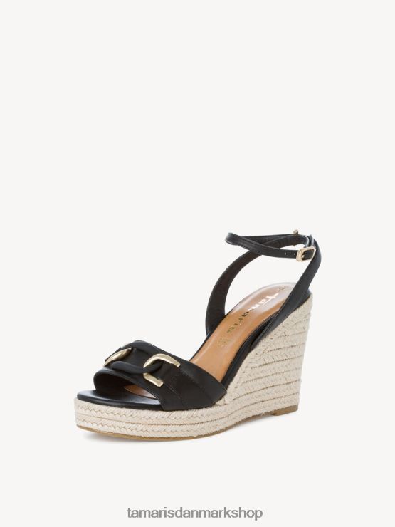 Tamaris Kvinder sandal med hæle i læder - sort XVXV8T2080 sko