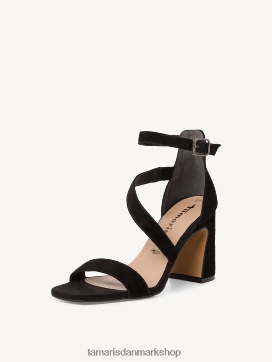 Tamaris Kvinder sandal med hæle i læder - sort XVXV8T2206 sko