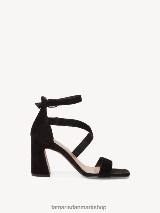 Tamaris Kvinder sandal med hæle i læder - sort XVXV8T2206 sko