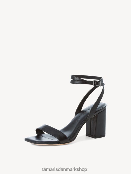 Tamaris Kvinder sandal med hæle i læder - sort XVXV8T2327 sko