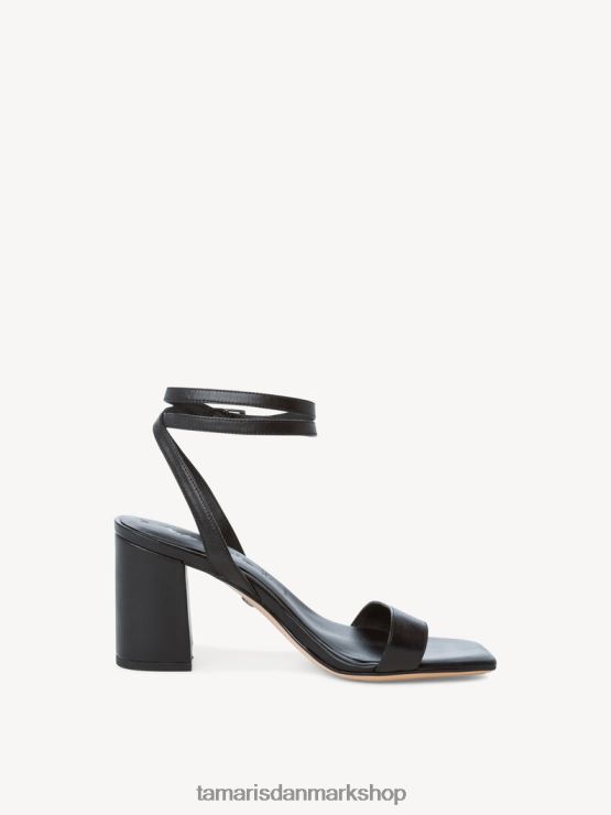 Tamaris Kvinder sandal med hæle i læder - sort XVXV8T2327 sko