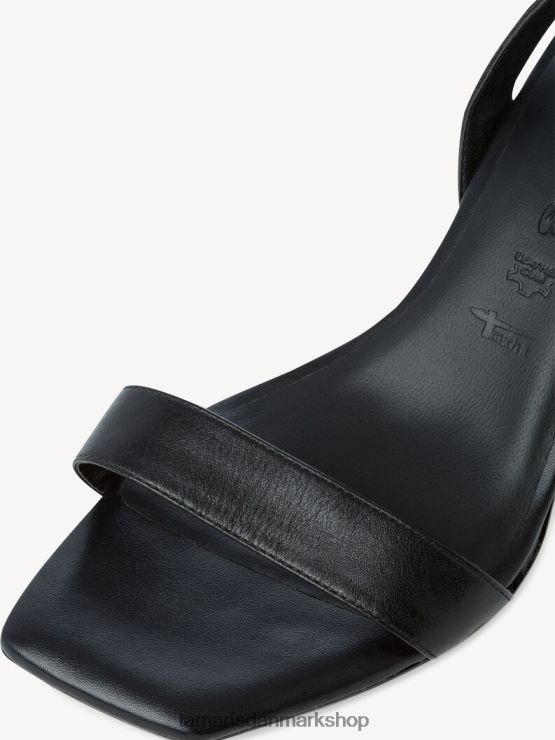 Tamaris Kvinder sandal med hæle i læder - sort XVXV8T2327 sko