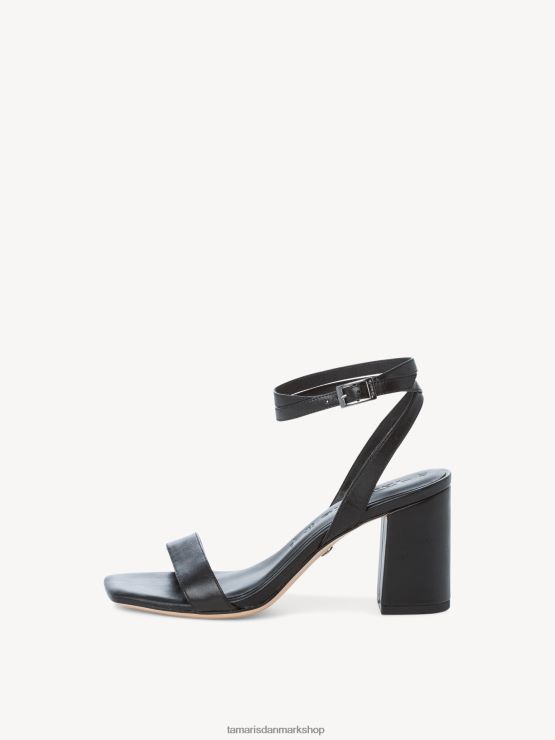 Tamaris Kvinder sandal med hæle i læder - sort XVXV8T2327 sko