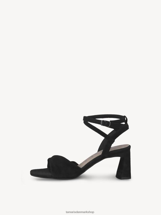 Tamaris Kvinder sandal med hæle i læder - sort XVXV8T2344 sko