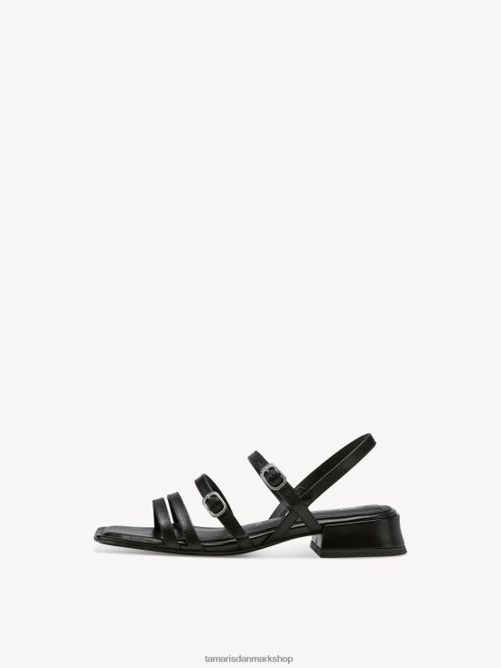 Tamaris Kvinder sandal med hæle i læder - sort XVXV8T616 sko