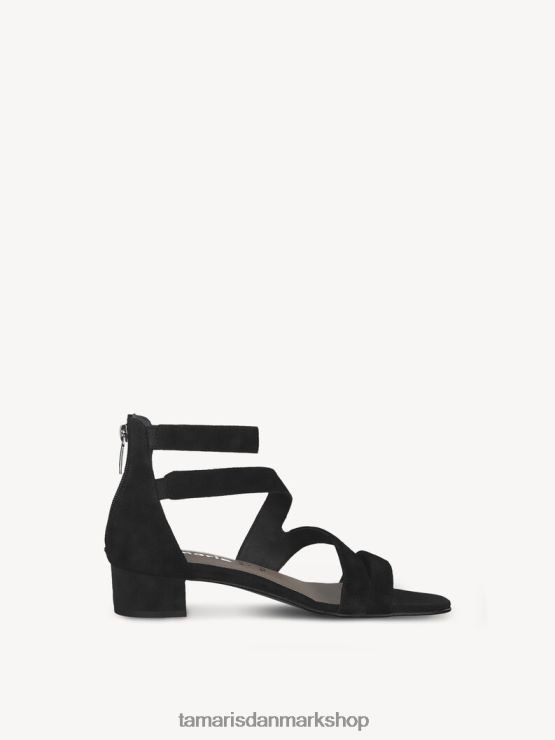 Tamaris Kvinder sandal med hæle i læder - sort XVXV8T851 sko