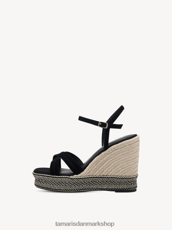 Tamaris Kvinder sandal med hæle i læder - sort XVXV8T911 sko