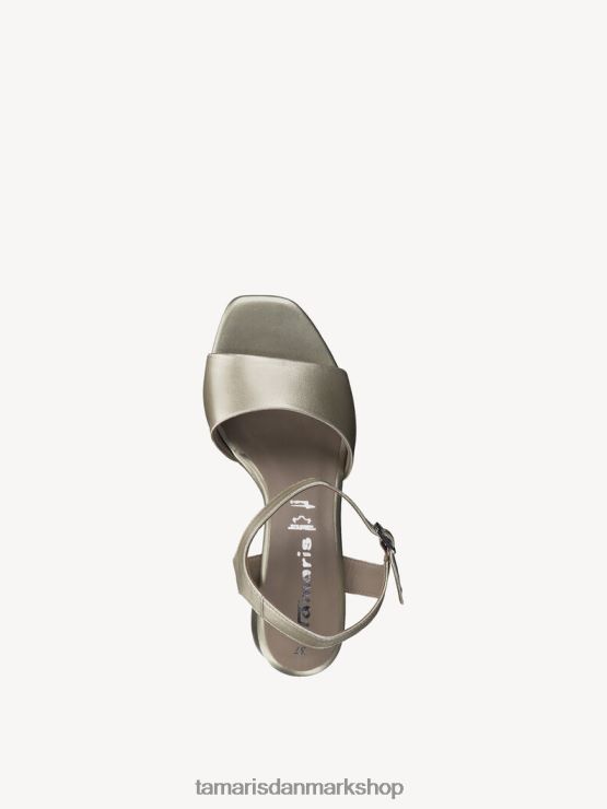 Tamaris Kvinder sandal med læderhæl - beige/champagne met. XVXV8T1342 sko