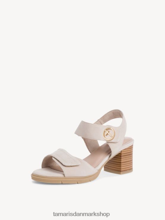 Tamaris Kvinder sandal med læderhælede - beige XVXV8T1271 sko