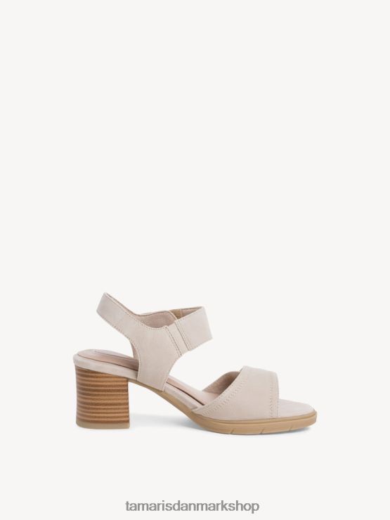 Tamaris Kvinder sandal med læderhælede - beige XVXV8T1271 sko