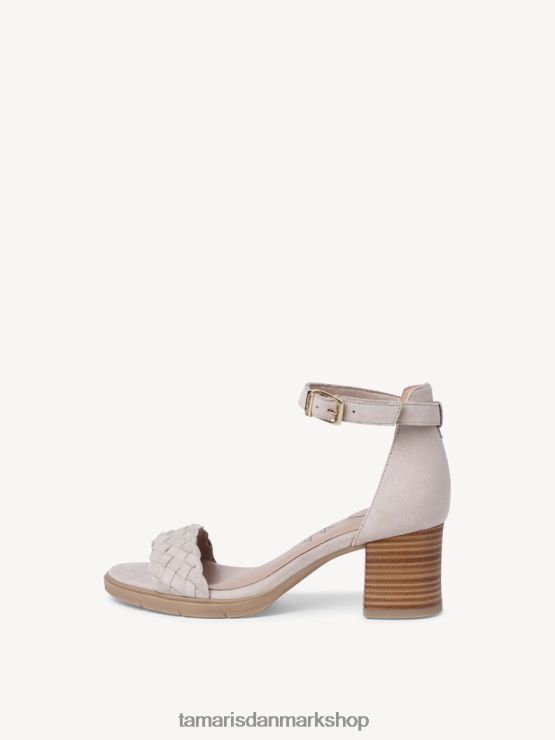 Tamaris Kvinder sandal med læderhælede - beige XVXV8T1375 sko